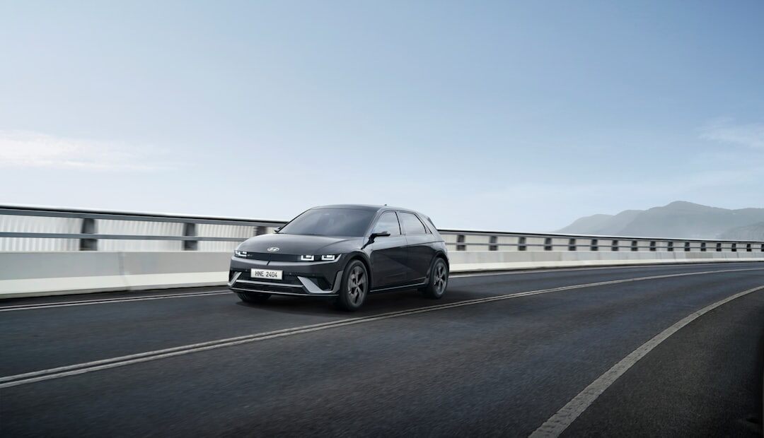 electric car on road
